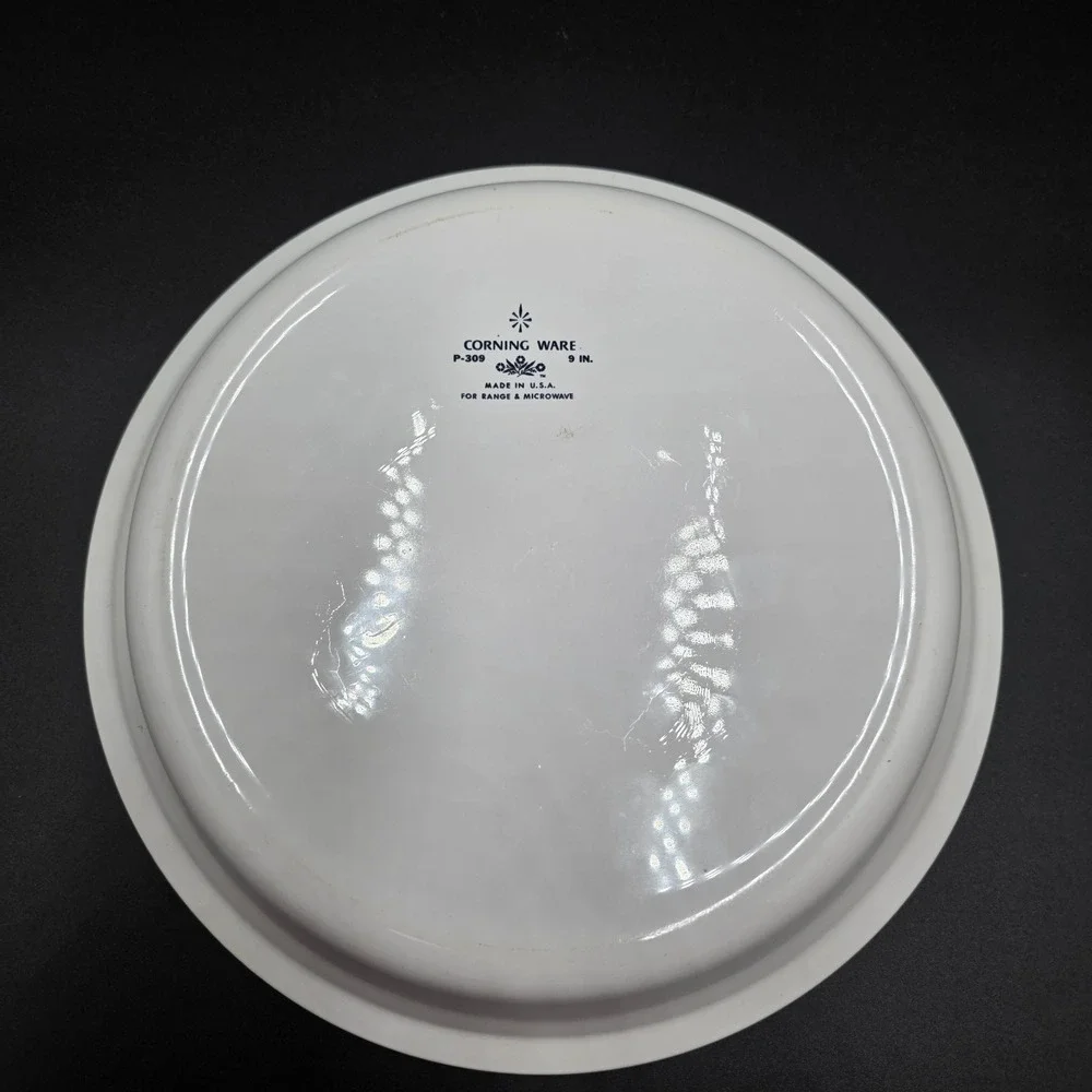 Corning Ware P309 Pie Plate Baking Dish Blue‎ Flower 9 Inch Made in USA